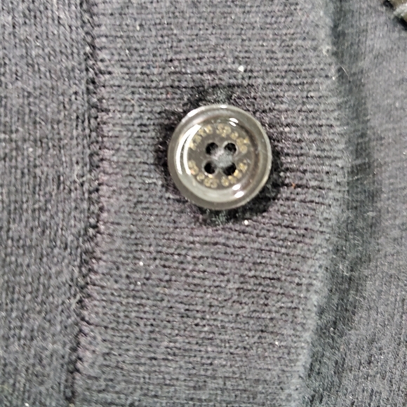 Kate Spade Cardigan Sweater Embellished Jeweled Beaded Collar Black Women’s M - Picture 7 of 15